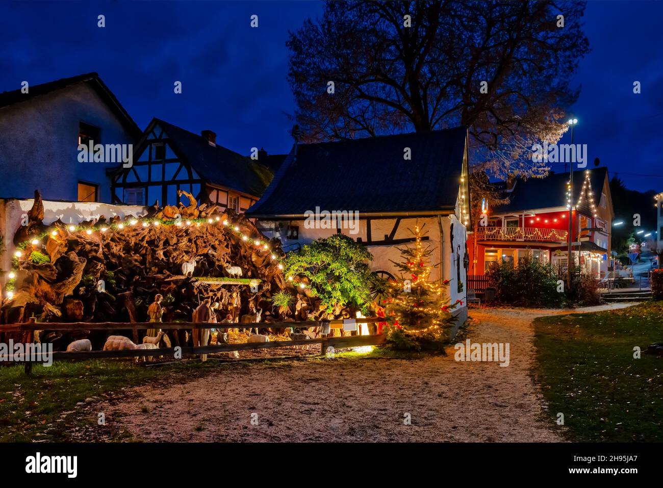Pre-Natale a Waldbreitbach, Westerwald, Renania-Palatinato, Germania Foto Stock