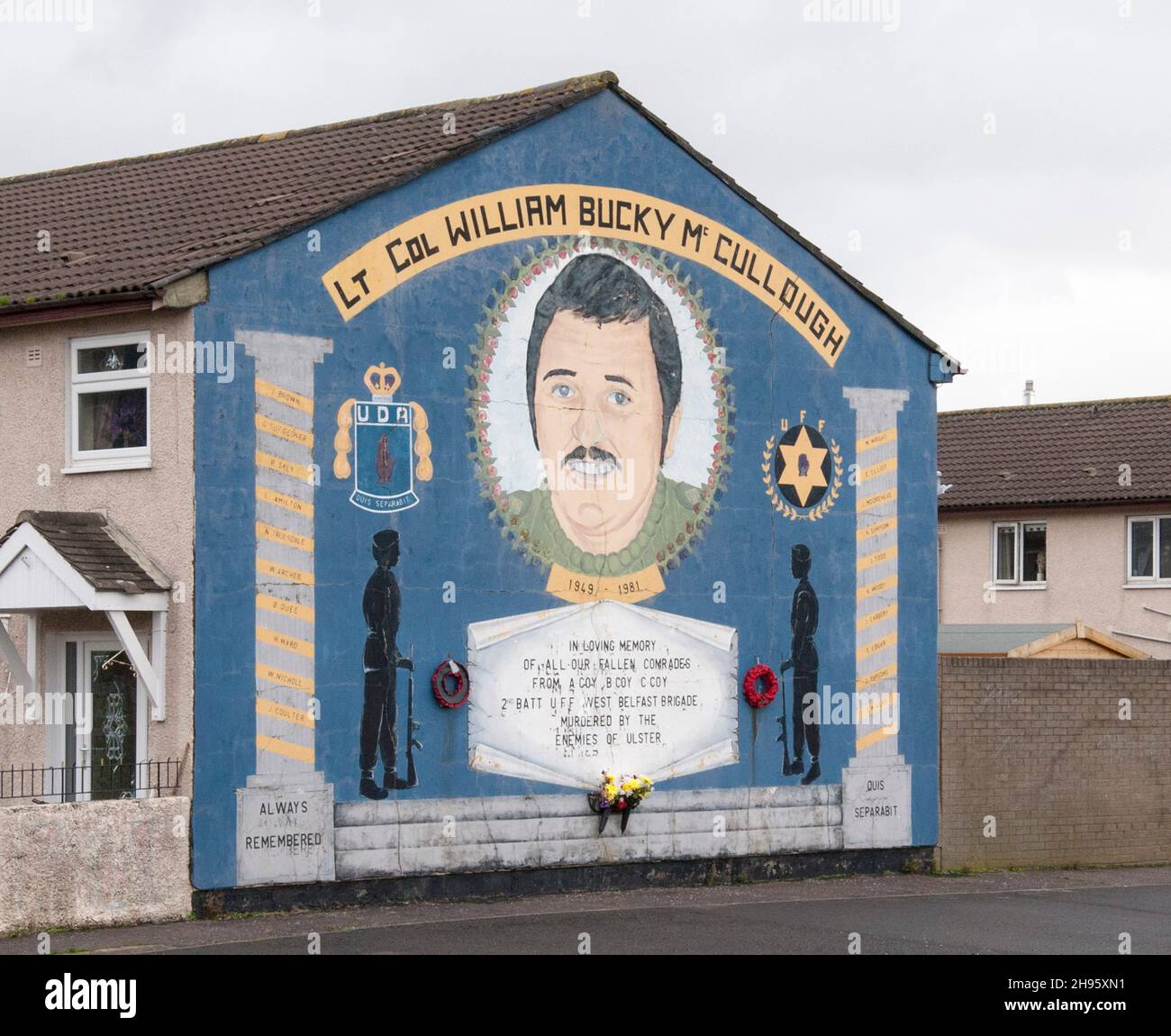 Omicidi propagandistici lealisti a Shankill protestante a Belfast, Irlanda del Nord. Foto Stock