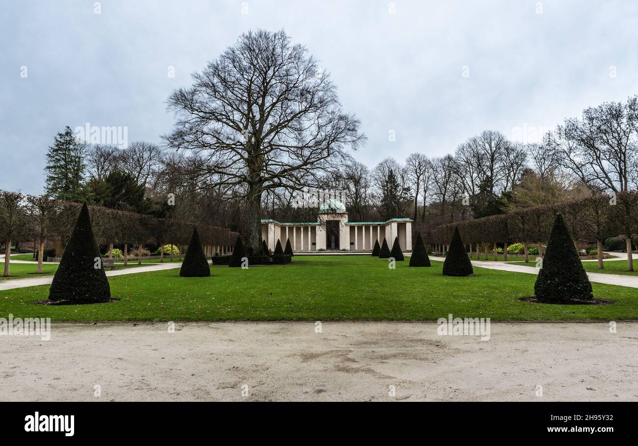 Laeken Laken, capitale di Bruxelles / Belgio - 02 01 2018: Parco e memoriale della regina Astrid Foto Stock