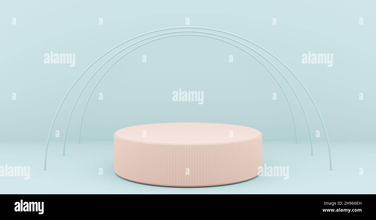sfondo di rendering 3d con podio astratto e sfondo della scena da parete. Foto Stock