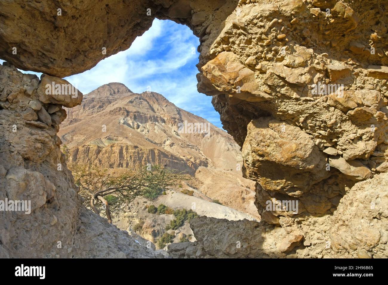 David Wadi Trail - formazione rocciosa Foto Stock