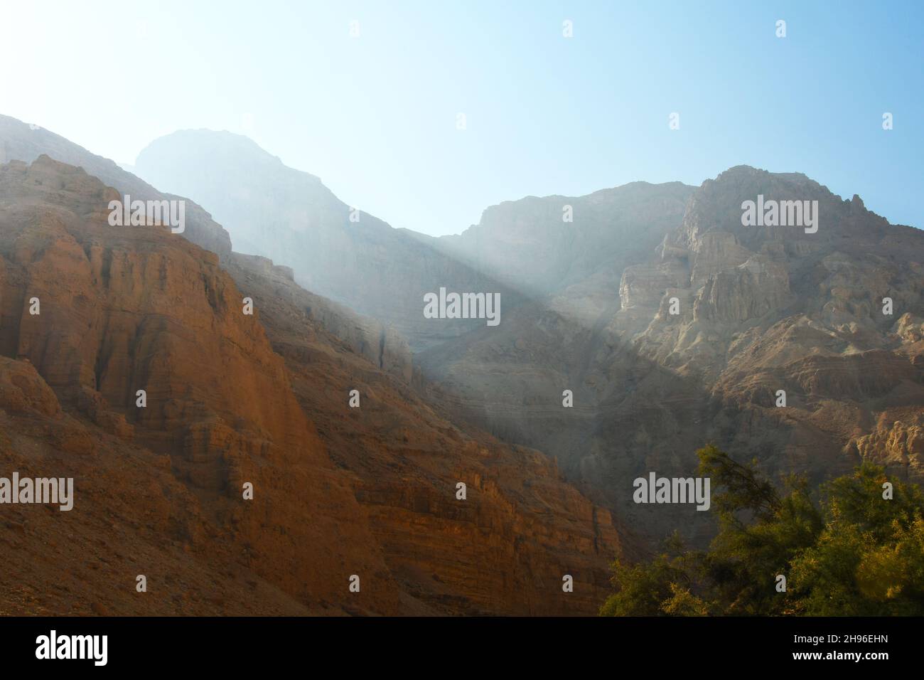 Arugot Ein Gedi luce di montagna Foto Stock