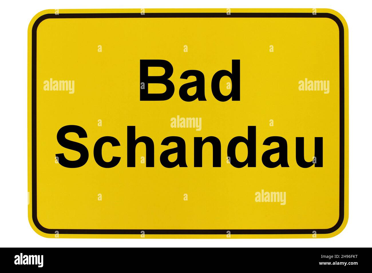 Illustrazione eines Namensschildes von Bad Schandau in Sachsen Foto Stock