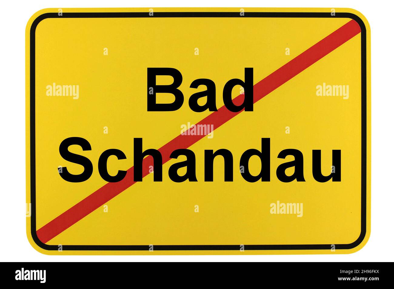 Illustrazione eines Namensschildes von Bad Schandau in Sachsen Foto Stock