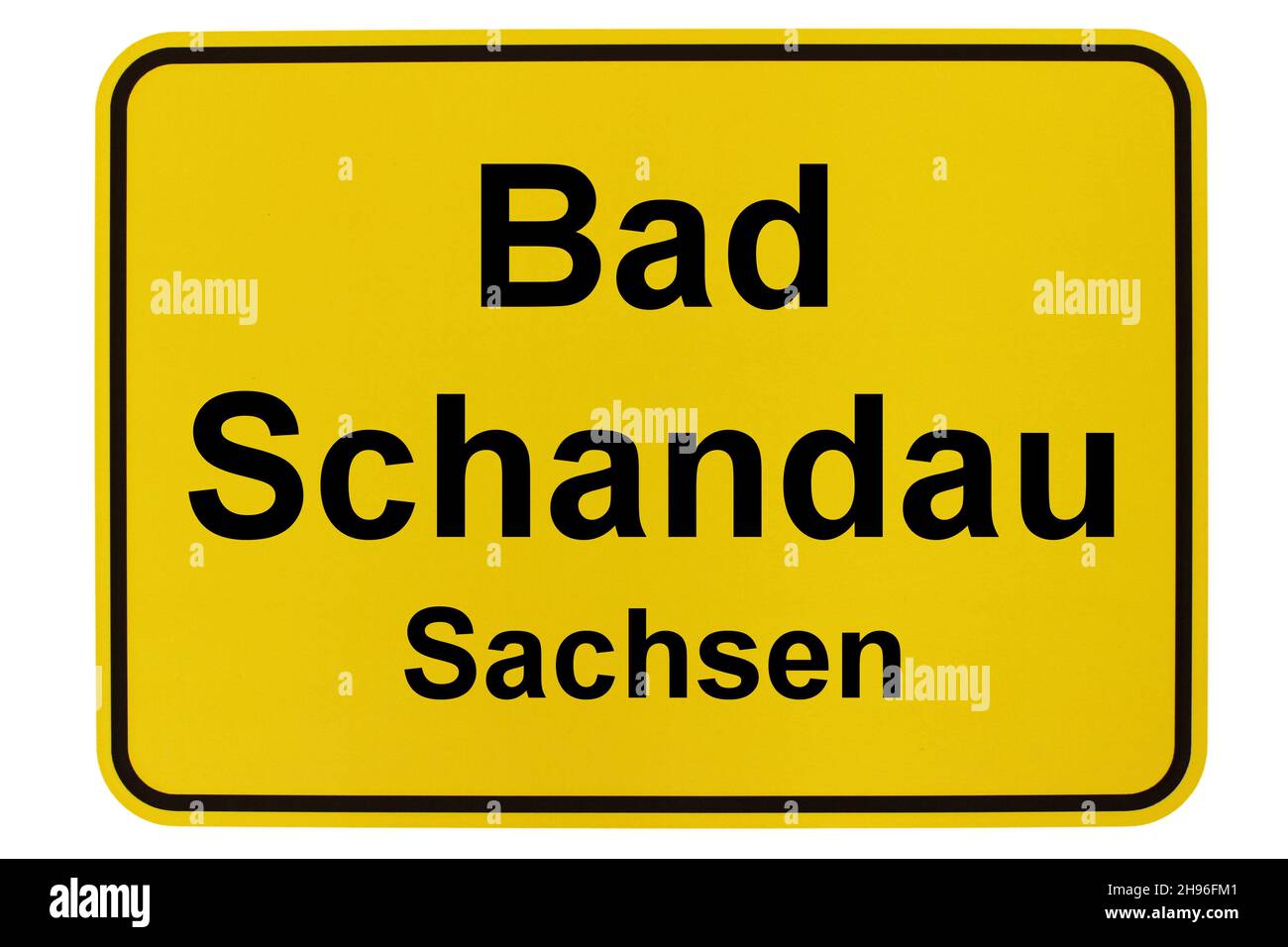 Illustrazione eines Namensschildes von Bad Schandau in Sachsen Foto Stock