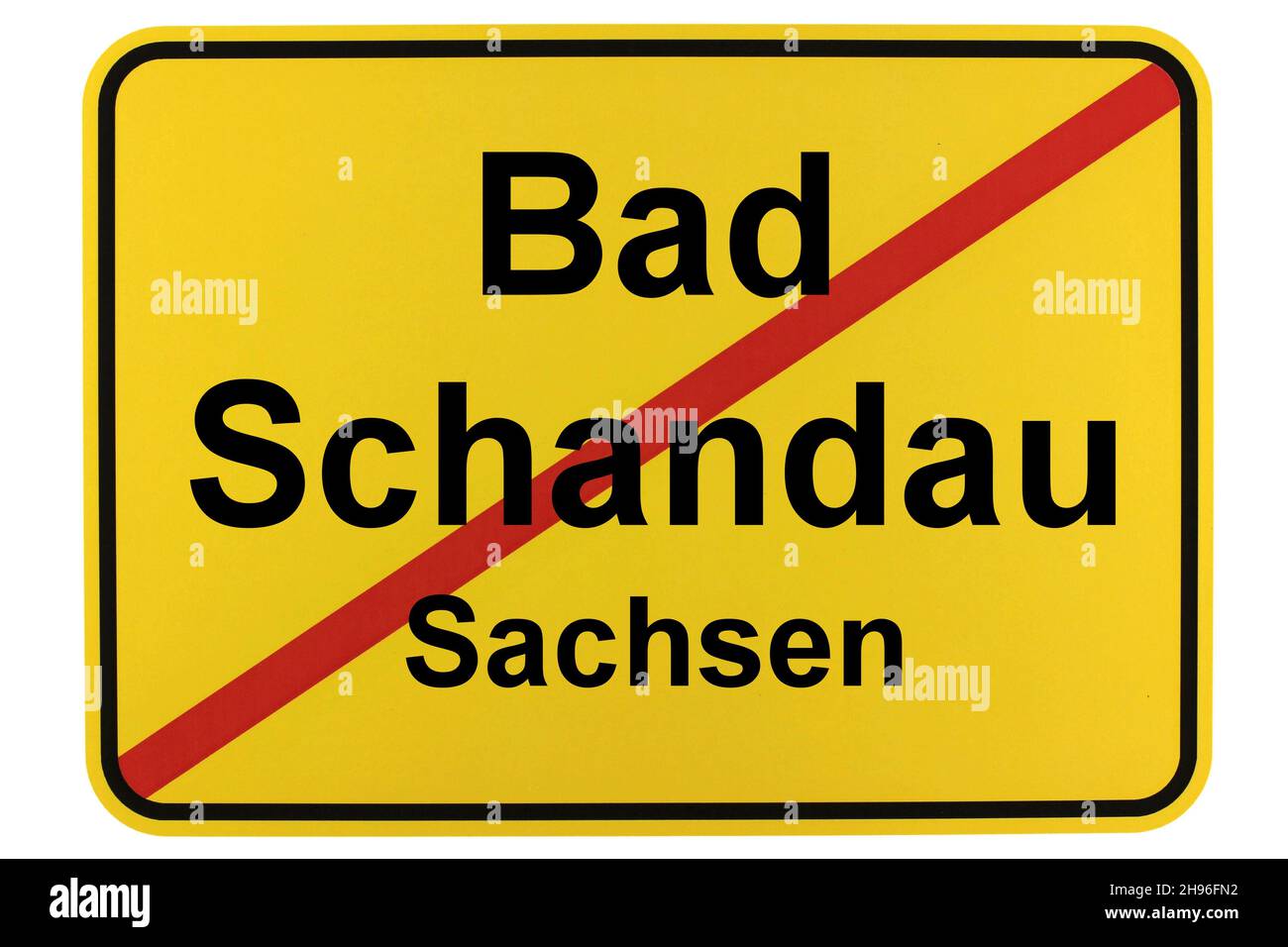 Illustrazione eines Namensschildes von Bad Schandau in Sachsen Foto Stock