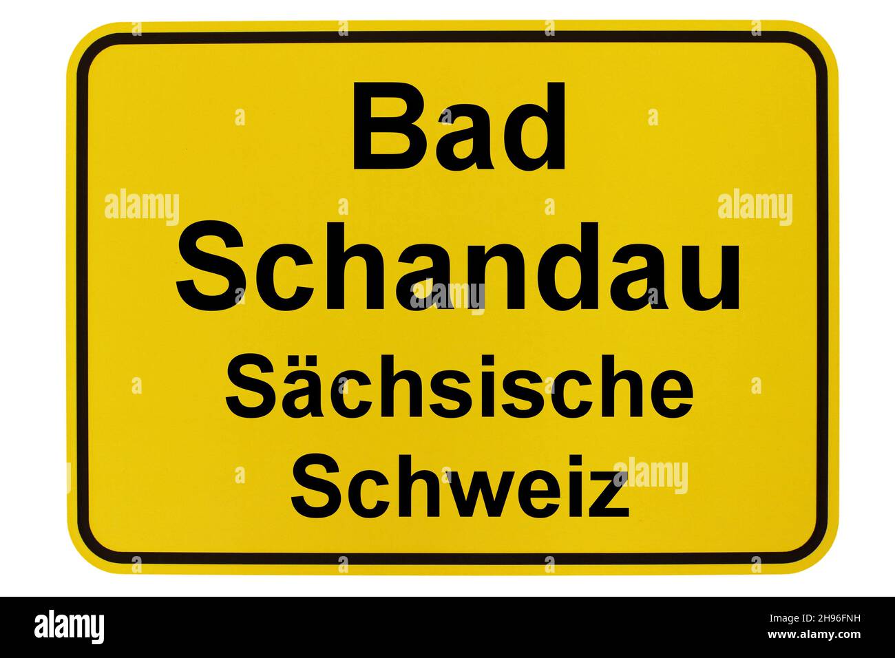 Illustrazione eines Namensschildes von Bad Schandau in Sachsen Foto Stock