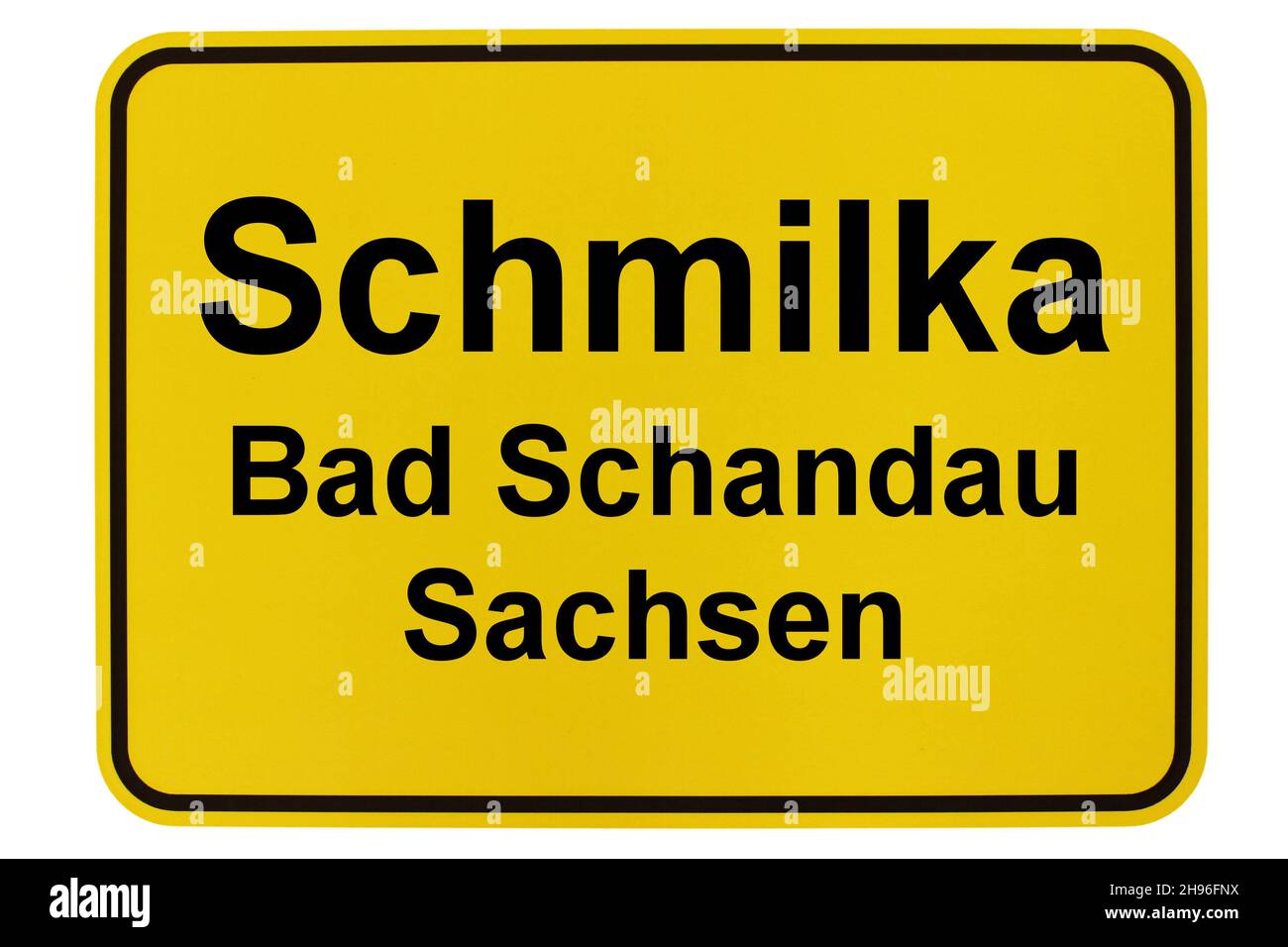 Illustrazione eines Namensschildes von Schmilka in Sachsen Foto Stock