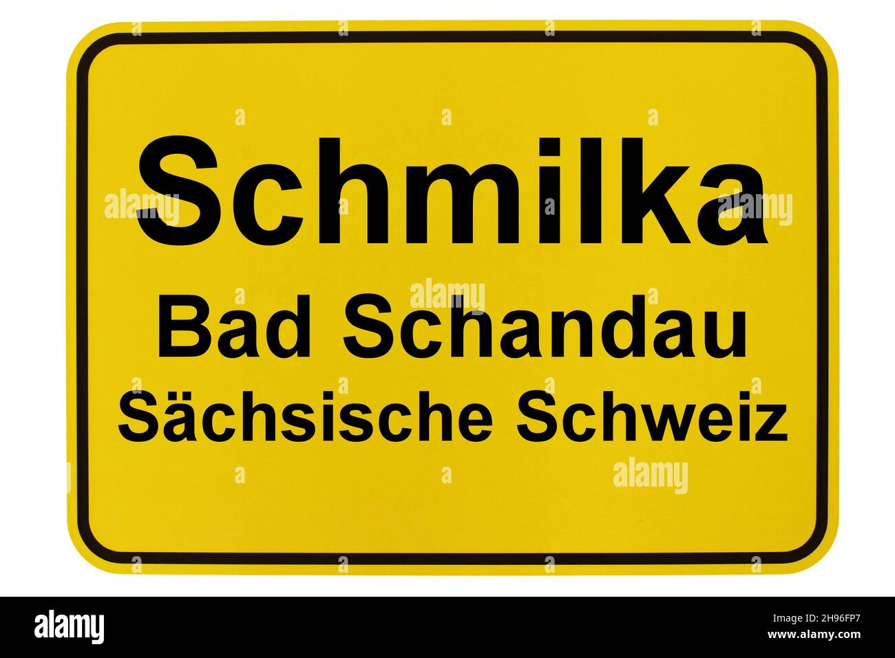 Illustrazione eines Namensschildes von Schmilka in Sachsen Foto Stock