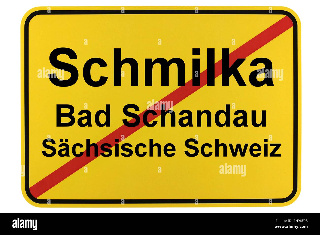 Illustrazione eines Namensschildes von Schmilka in Sachsen Foto Stock