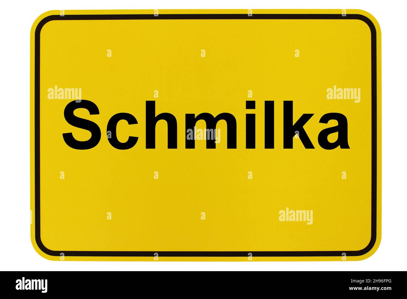 Illustrazione eines Namensschildes von Schmilka in Sachsen Foto Stock
