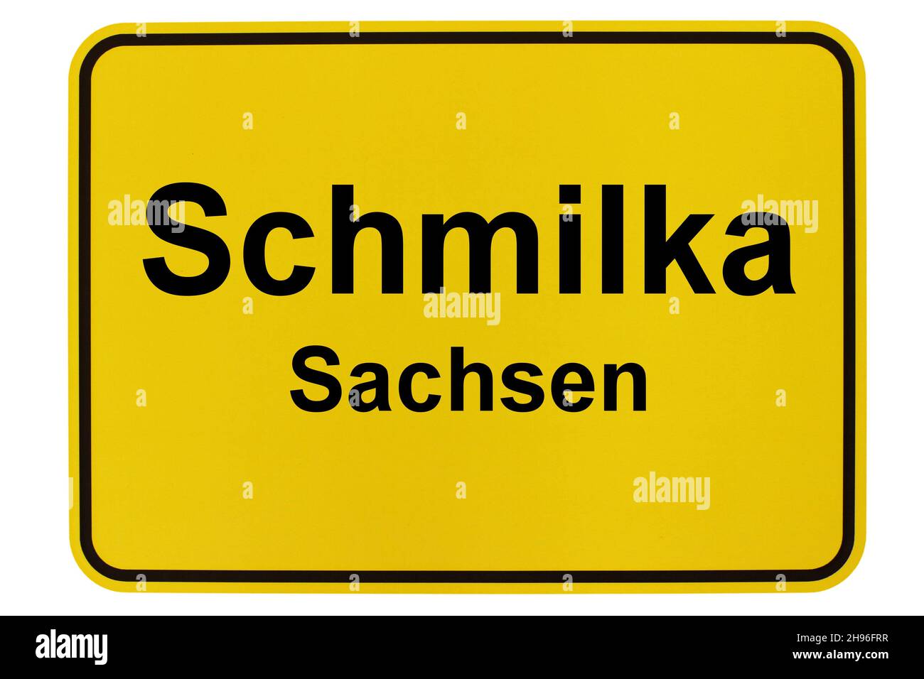 Illustrazione eines Namensschildes von Schmilka in Sachsen Foto Stock