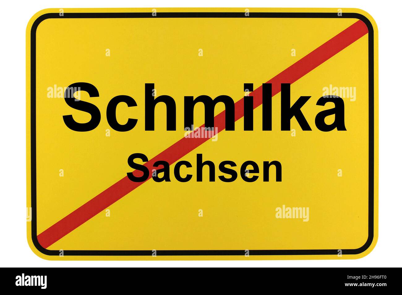 Illustrazione eines Namensschildes von Schmilka in Sachsen Foto Stock