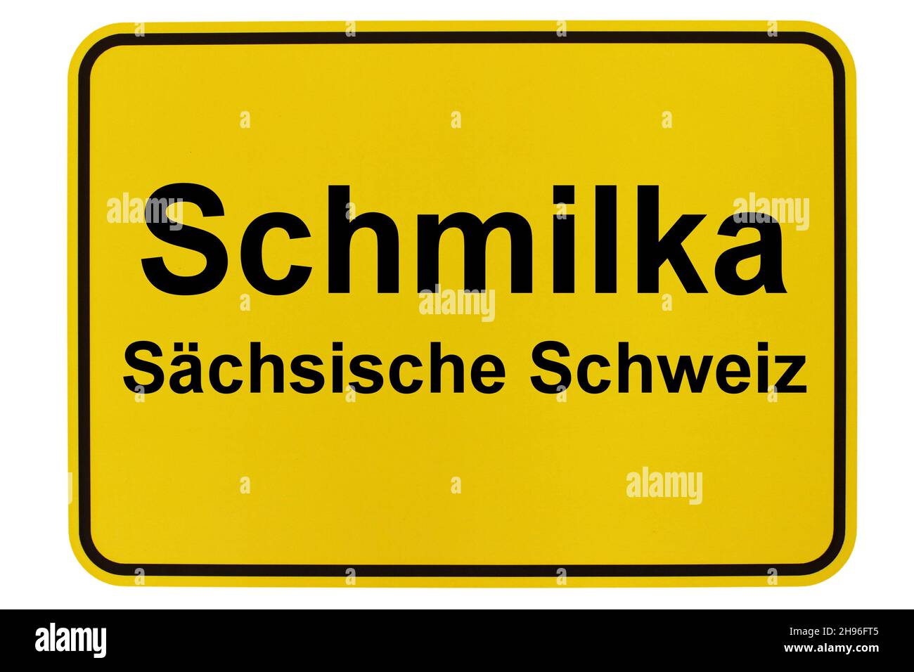 Illustrazione eines Namensschildes von Schmilka in Sachsen Foto Stock