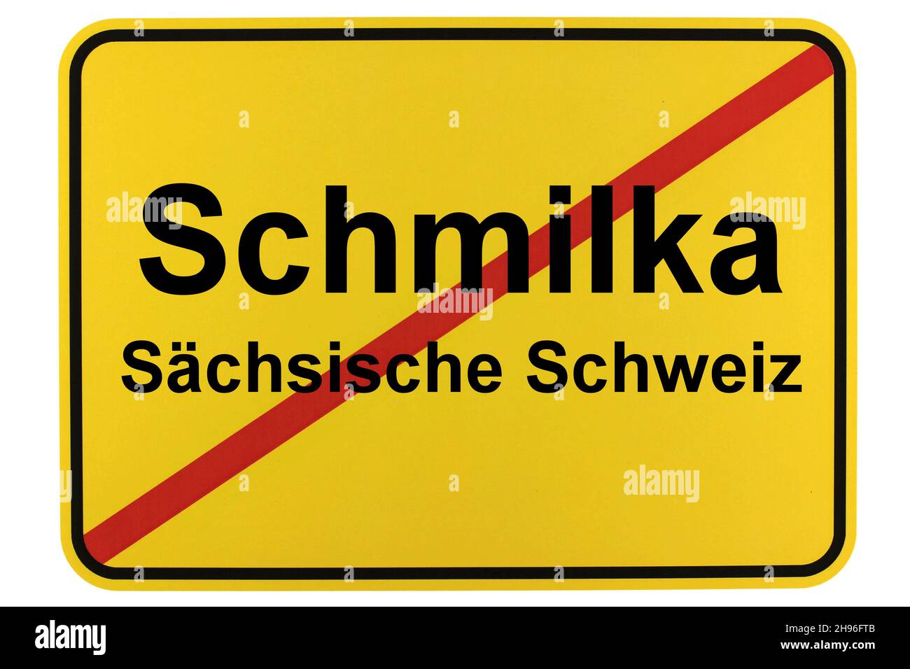 Illustrazione eines Namensschildes von Schmilka in Sachsen Foto Stock