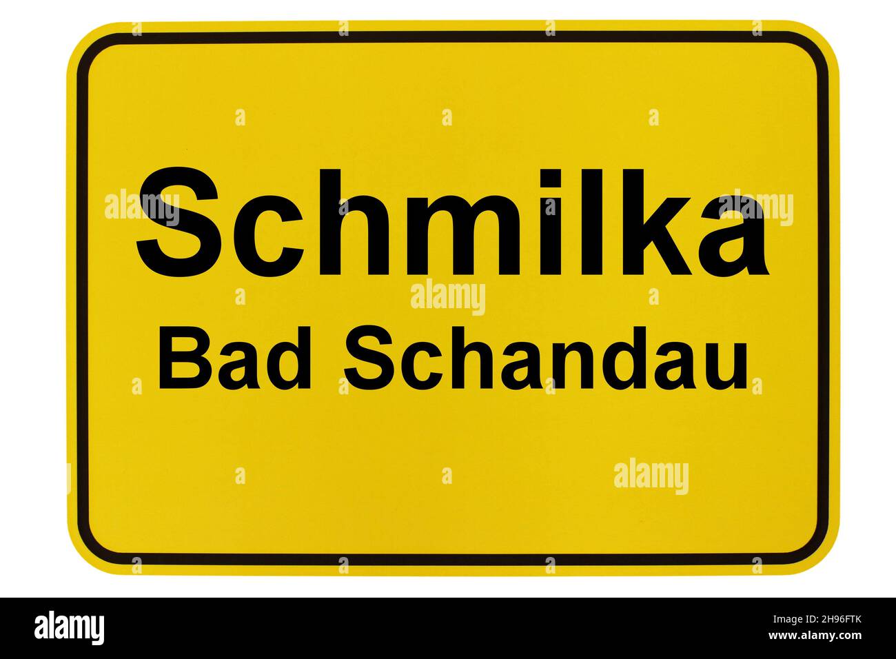 Illustrazione eines Namensschildes von Schmilka in Sachsen Foto Stock