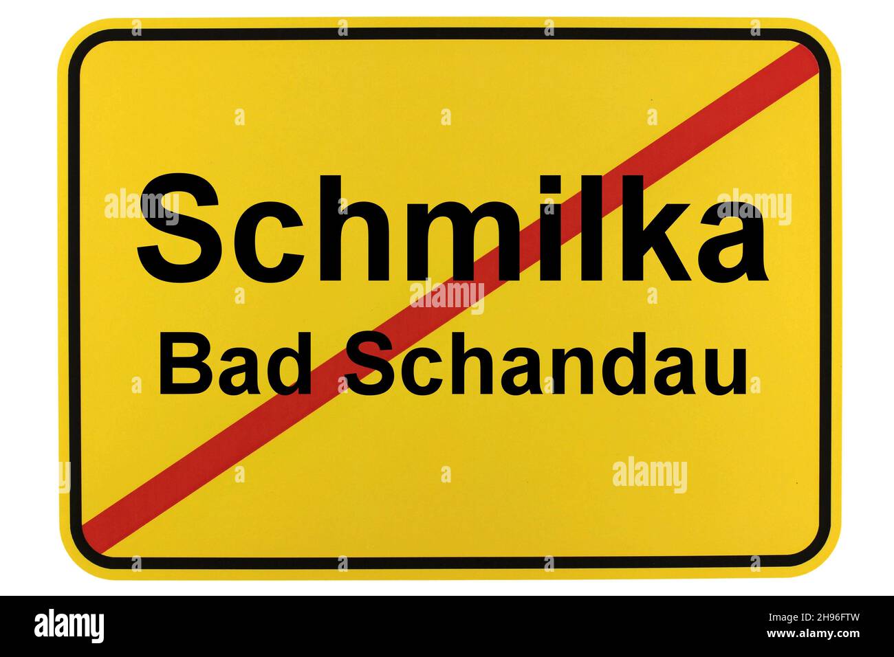 Illustrazione eines Namensschildes von Schmilka in Sachsen Foto Stock
