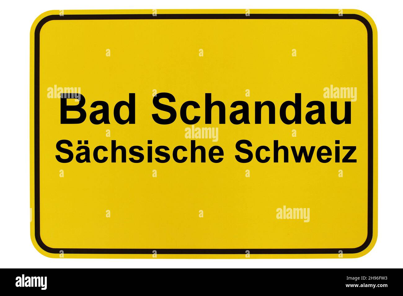 Illustrazione eines Namensschildes von Schmilka in Sachsen Foto Stock