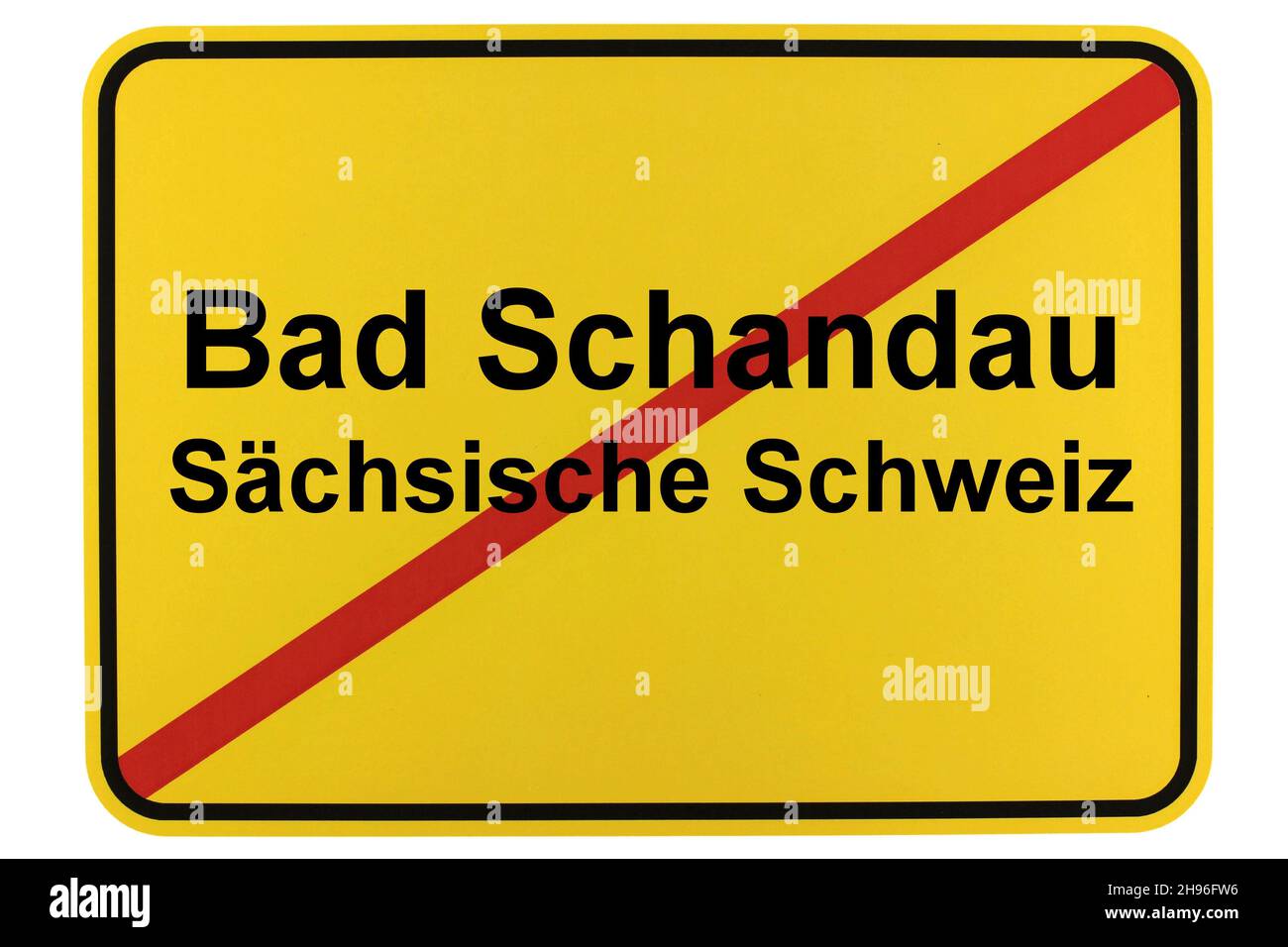 Illustrazione eines Namensschildes von Schmilka in Sachsen Foto Stock