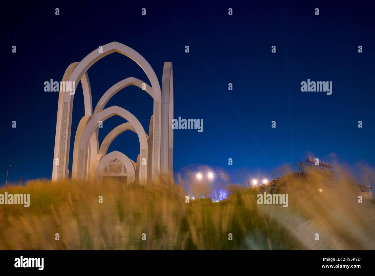 Fuochi d'incendio a Doha Corniche Foto Stock