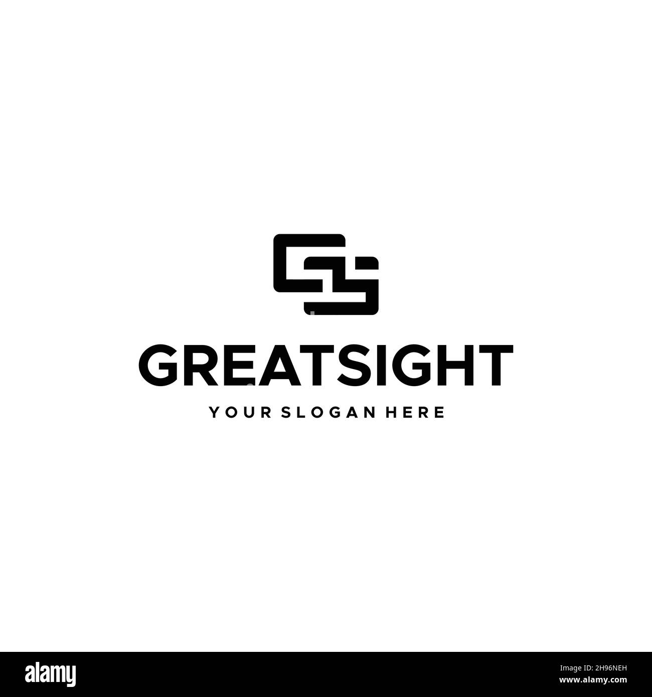 Logo minimal Initial GS GREATSIGHT logo design Illustrazione Vettoriale