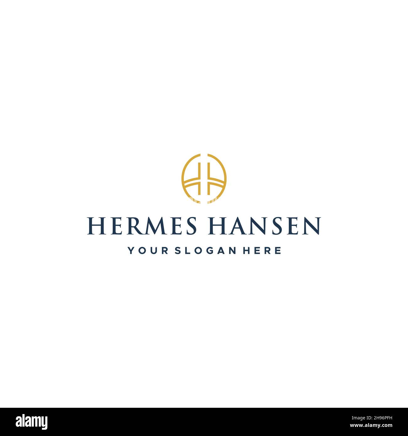 flat HERMES HANSEN linea di costruzione art Logo design Illustrazione Vettoriale