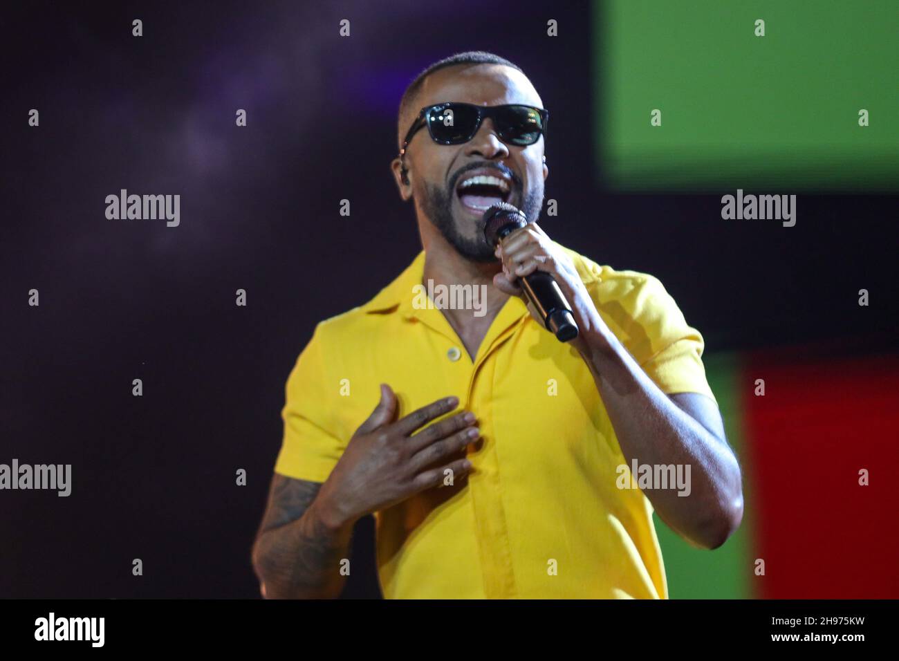 I fratelli Turne con i cantanti brasiliani Alexandre Pires e Seu Jorge all'Estadio Allianz Park di São Paulo questo Sabato, 04. (Foto: Vanessa Carvalho/Brazil Photo Press) Credit: Brazil Photo Press/Alamy Live News Foto Stock