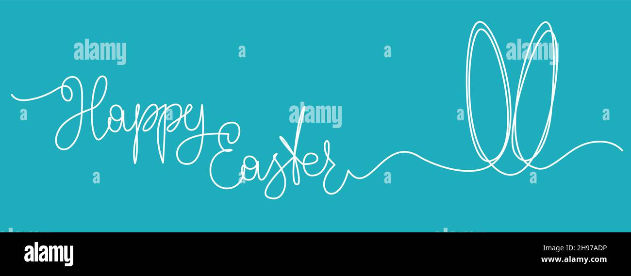 Coniglietto pasquale disegno continuo di una linea. Immagine semplice coniglio. Illustrazione vettoriale minimalista. Illustrazione Vettoriale