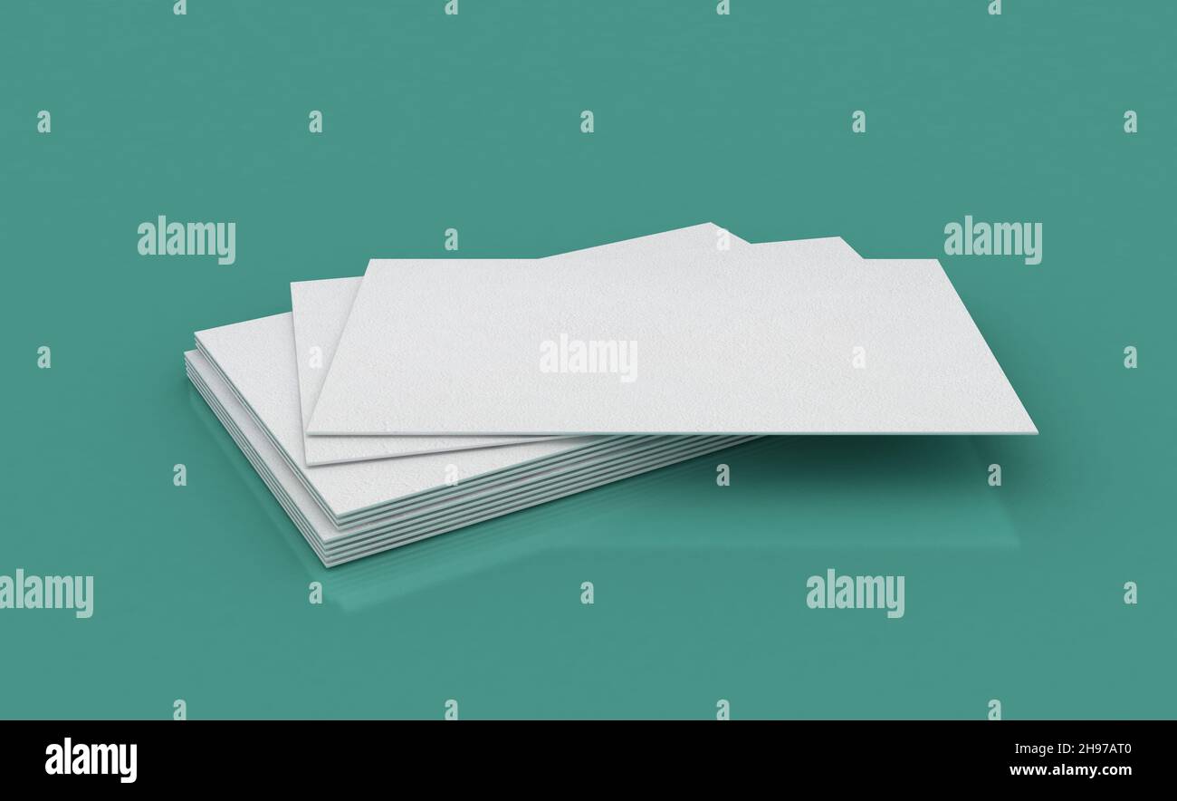 Rendering minimale in 3d dei biglietti da visita per la progettazione grafica. Foto Stock