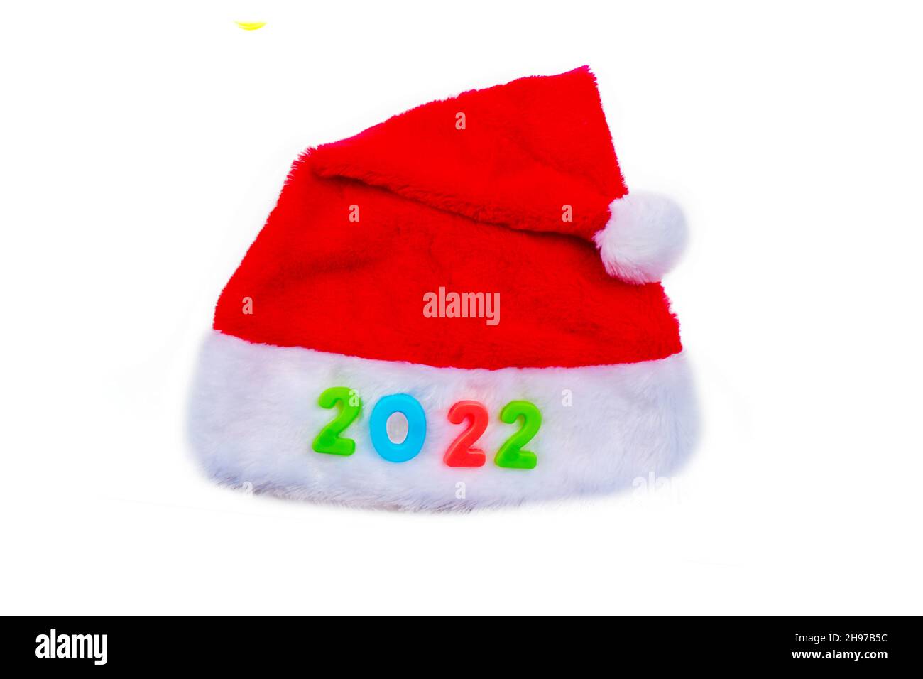 cappello babbo natale con l'iscrizione 2022, Foto Stock
