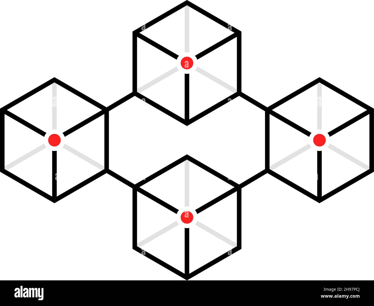 blocchi sottili semplici come blockchain Illustrazione Vettoriale