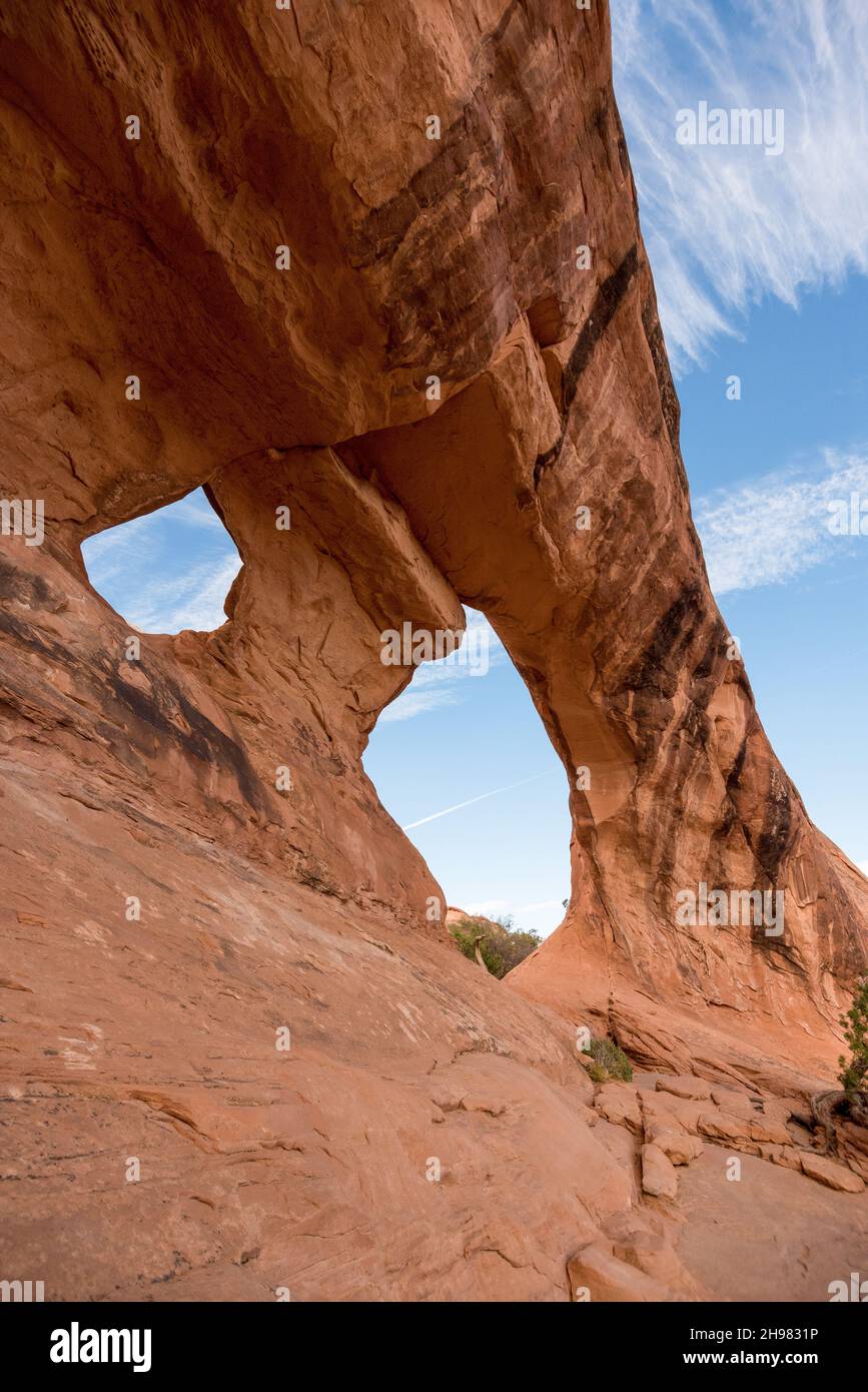 Splendida vista sul Partition Arch nel Parco Nazionale degli Arches, USA Foto Stock