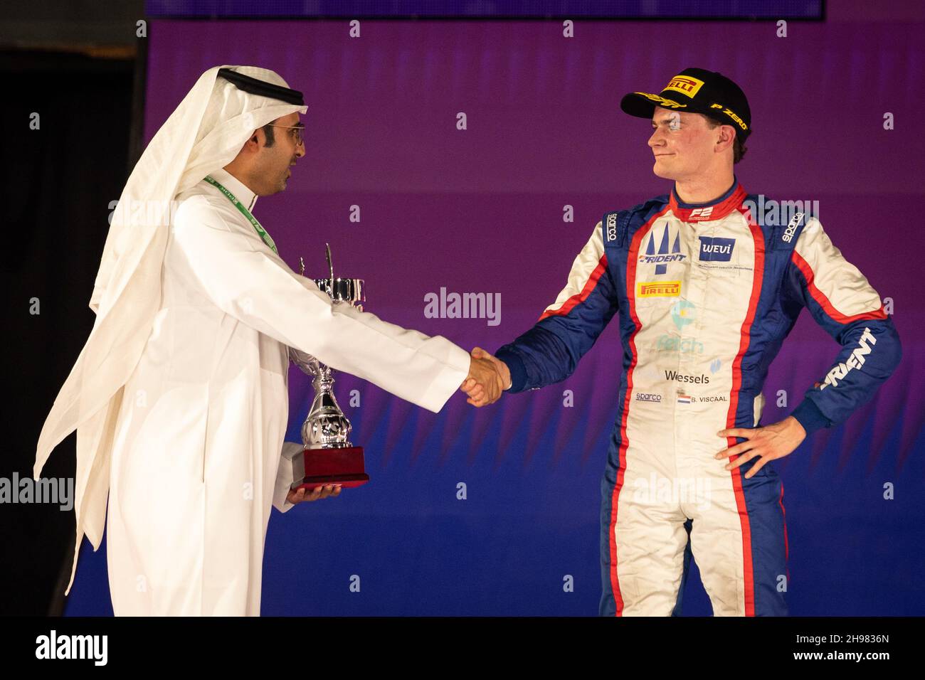 Viscaal Bent (nld), Trident, Dallara F2, ritratto durante il 7° round del Campionato FIA di Formula 2 2021 dal 3 al 5 dicembre 2021 sul circuito di Jeddah Corniche, a Jeddah, Arabia Saudita - Foto: Sebastian Rozendaal/DPPI/LiveMedia Foto Stock