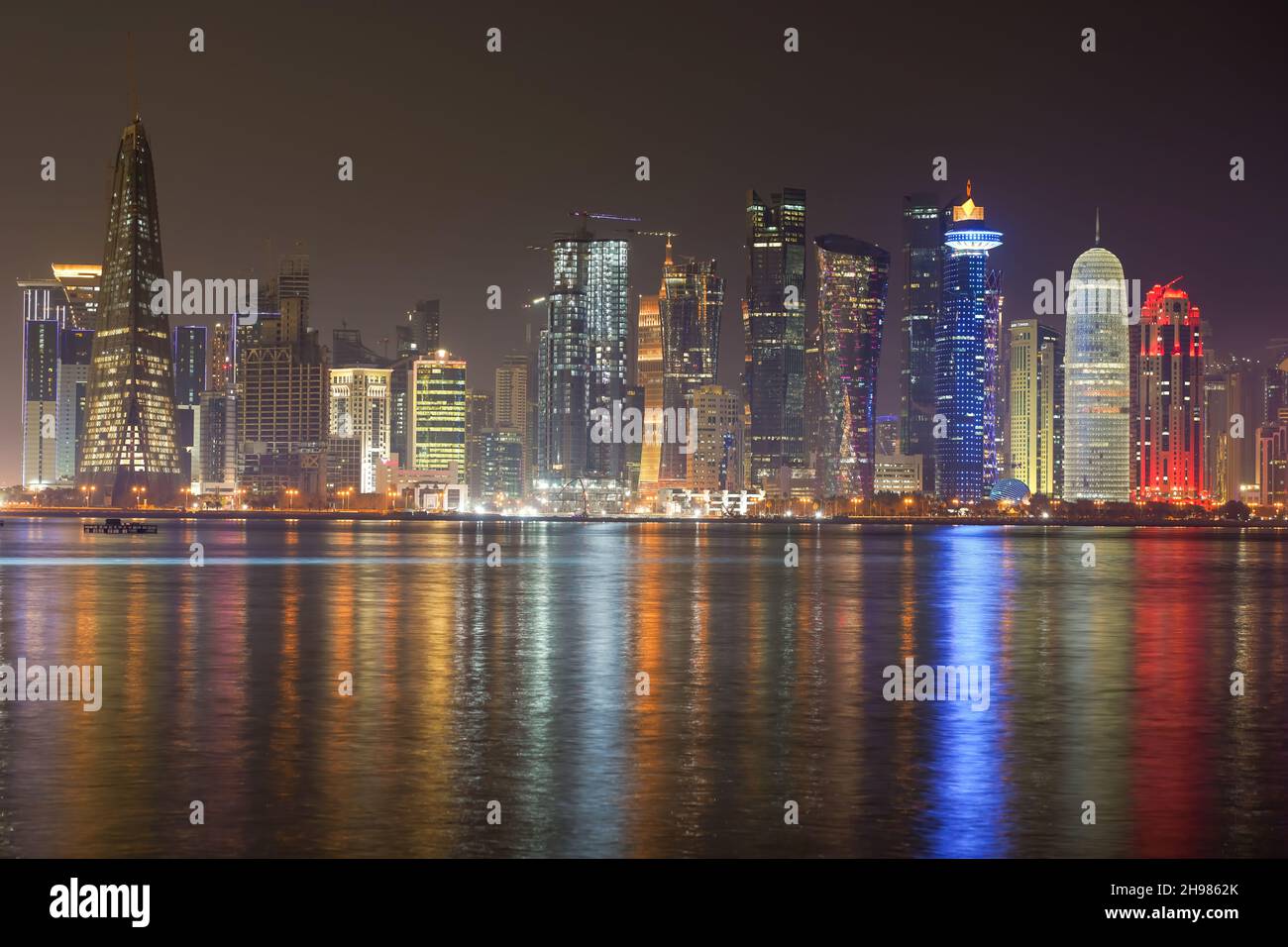 Lo skyline di Doha, Qatar Foto Stock