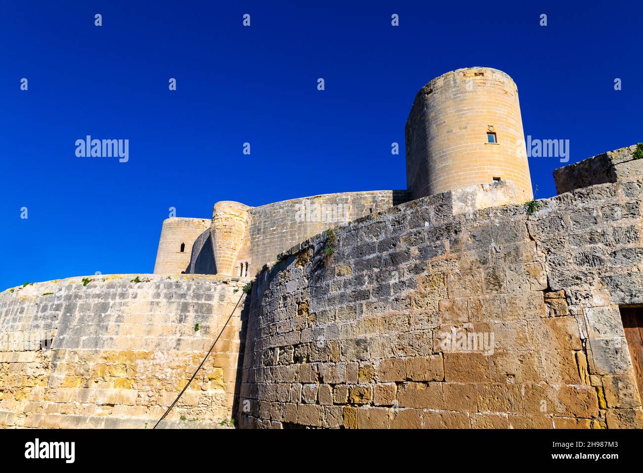Esterno del Castell de Bellver a Palma, Maiorca, Spagna Foto Stock