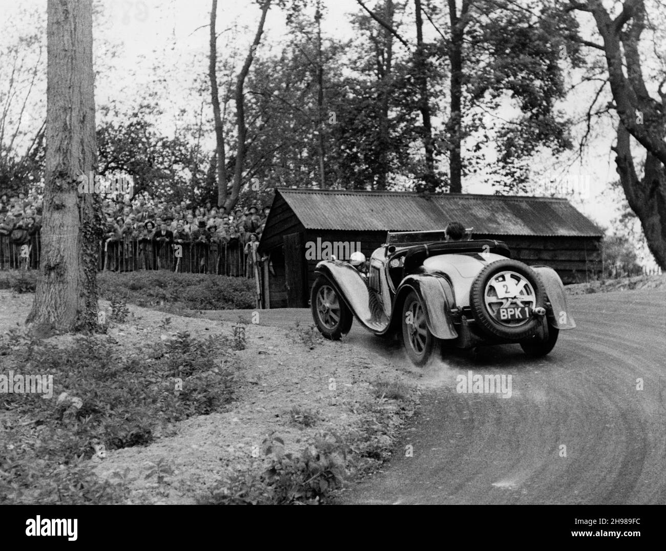 1934 Bugatti Type 55 in competizione nella Prescott Hill Climb, Gloucestershire. Foto Stock