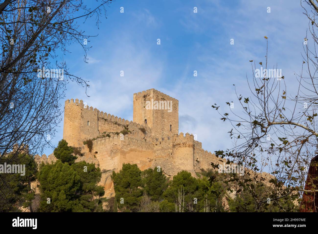 Il Castello di Almansa (in spagnolo: Castillo de Almansa) è un castello situato in Almansa, Spagna. Foto Stock