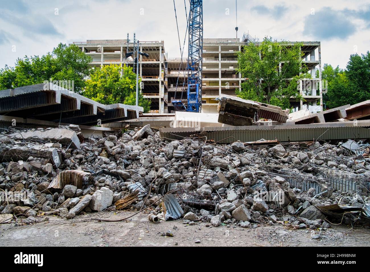 Modifica dell'edificio ex grandi magazzini Centrum a Ostbahnhof, Berlino, Germania Foto Stock