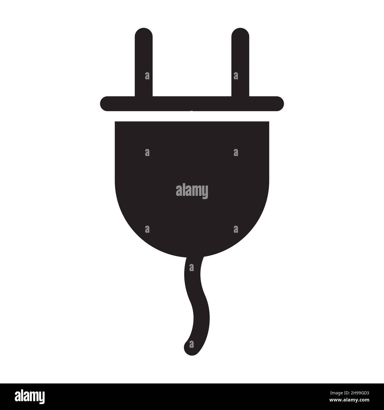Icona del consumo di energia elettrica e di energia in stile semplice su sfondo bianco. Illustrazione Vettoriale