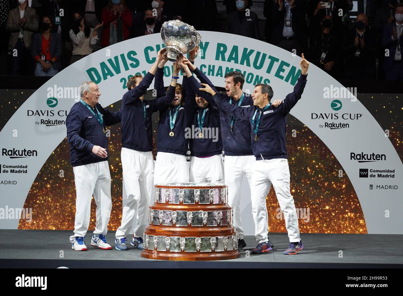 Madrid, Spagna. 05 dicembre 2021. Finali di tennis della Coppa Davis alla Madrid Arena di Madrid, Spagna, domenica 5 dicembre 202 la Russia vince la finale della Coppa Davis contro la Croazia Credit: CORDON PRESS/Alamy Live News Foto Stock