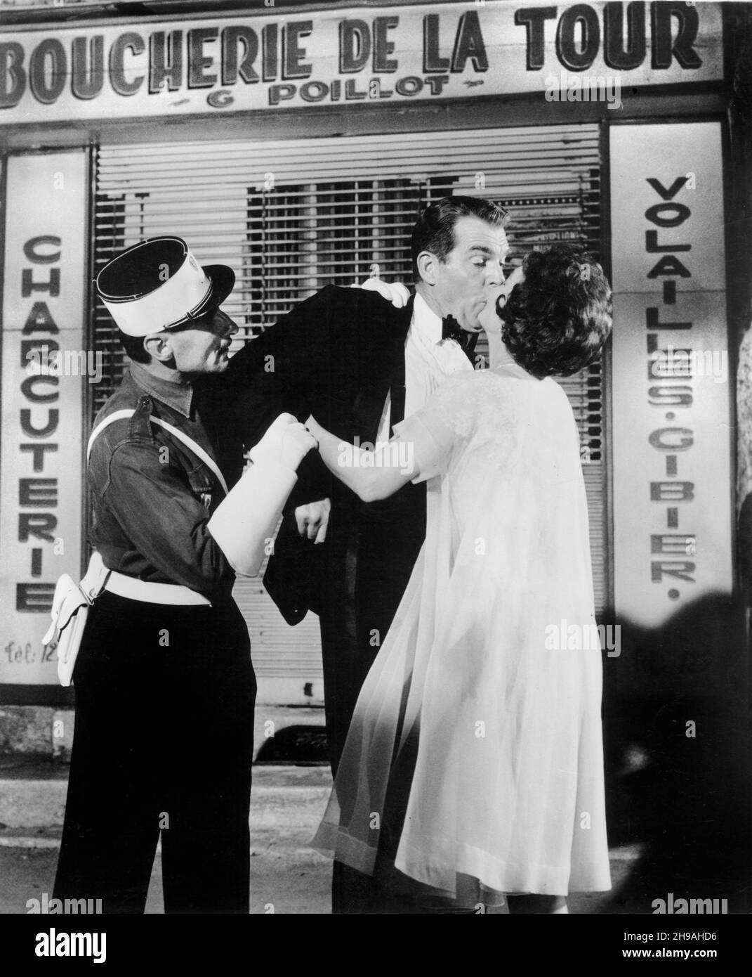 Fred MacMurray, Jane Wyman, on-set of the Film, 'Bon Voyage!', Walt Disney Productions, Buena Vista Distribution 1962 Foto Stock