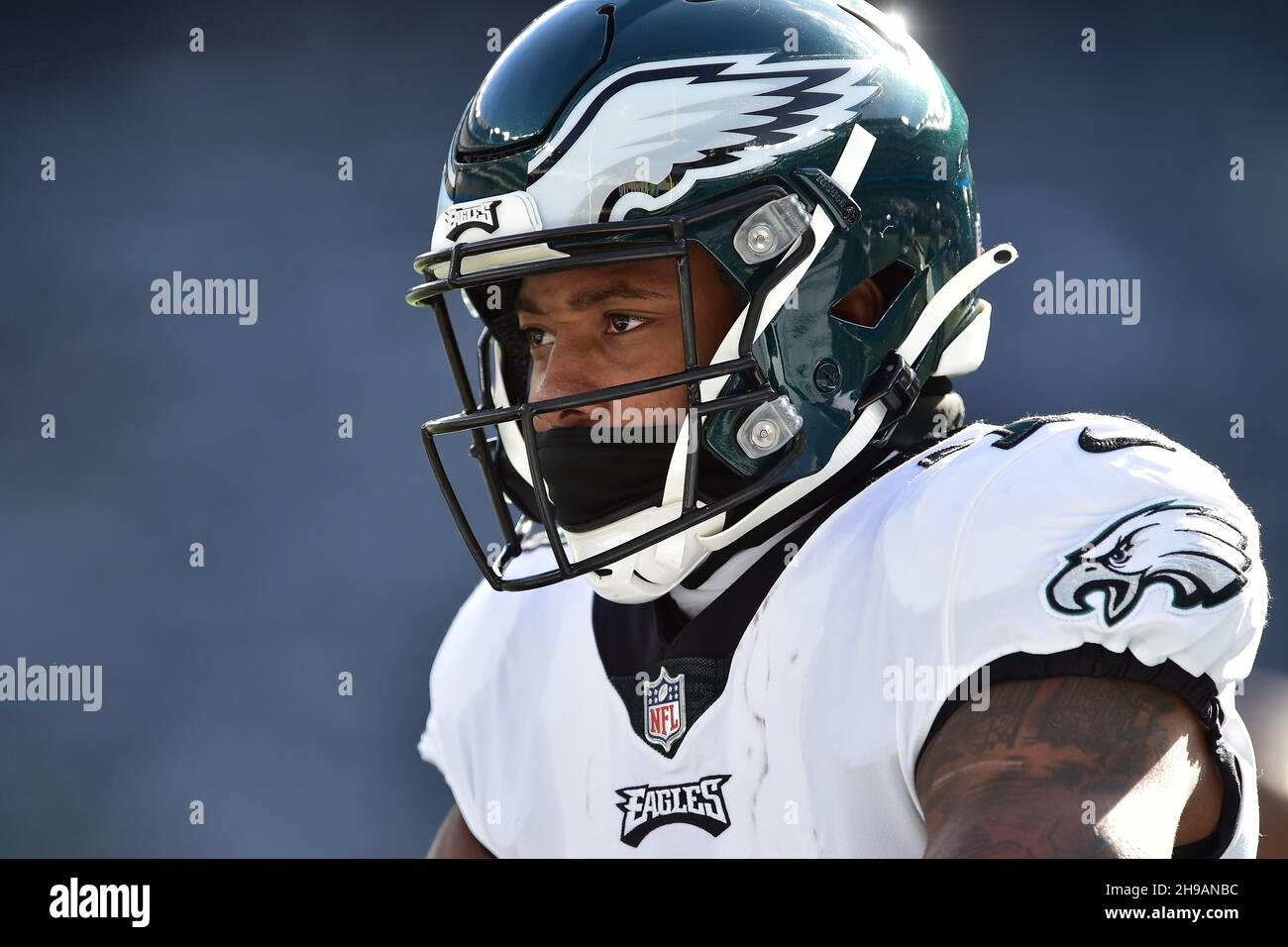 East Rutherford, New Jersey, Stati Uniti. 5 dicembre 2021. Philadelphia Eagles running back KENNETH GAINWELL (14) è visto al MetLife Stadium in East Rutherford New Jersey Philadelphia sconfitte New York 33-18 (Credit Image: © Brooks von Arx/ZUMA Press Wire) Foto Stock