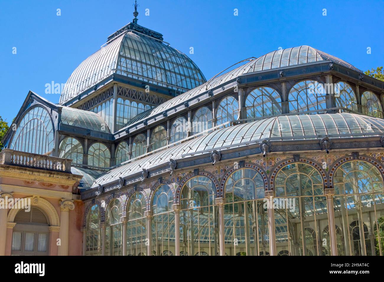 Il palazzo di cristallo del Parco del Buen Retiro, Madrid, Spagna Foto Stock