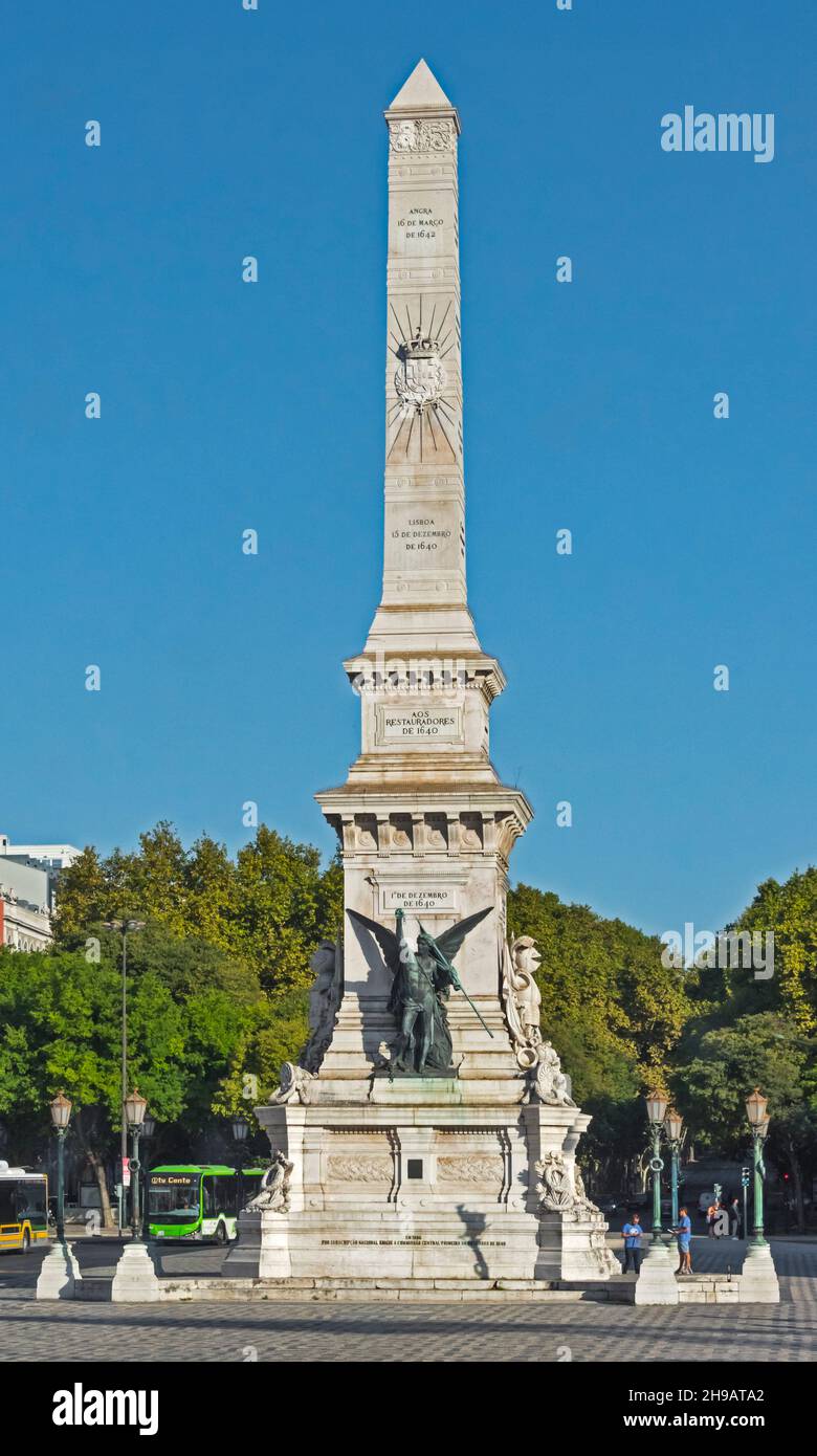 Monumento ai restauratori, Lisbona, Portogallo Foto Stock
