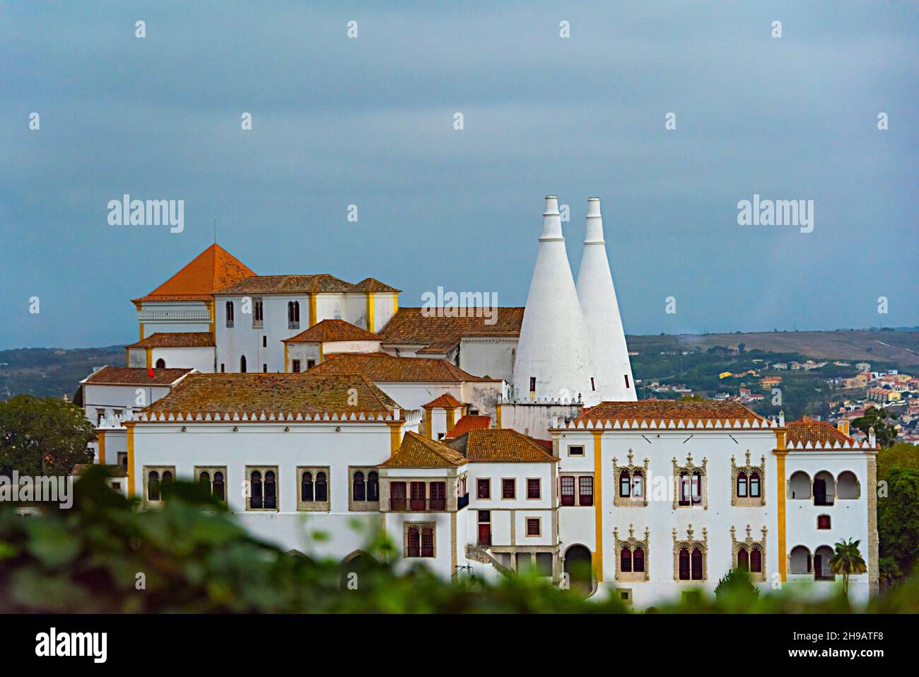 Palazzo Nazionale di Sintra, patrimonio mondiale dell'UNESCO, Portogallo Foto Stock