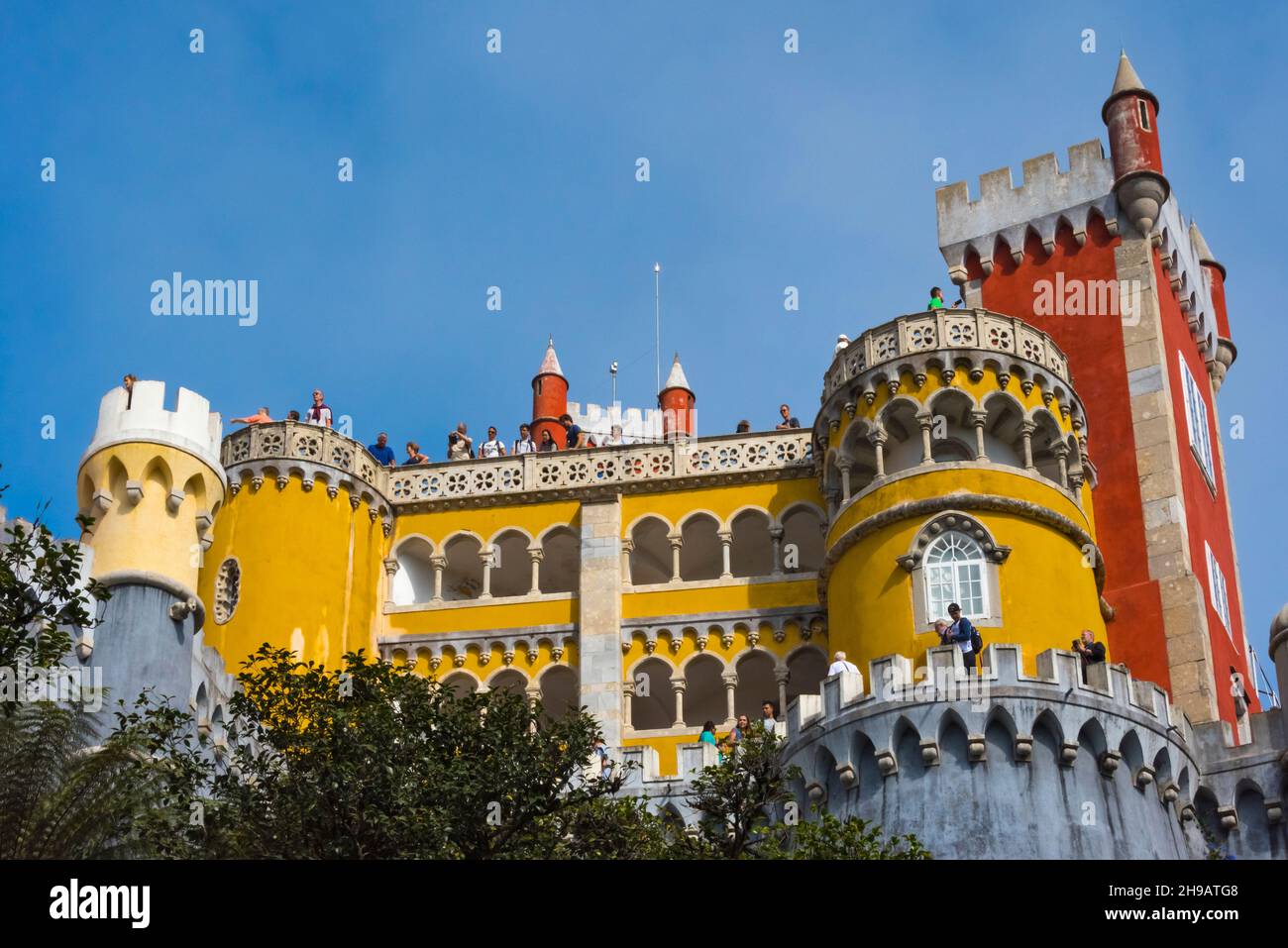 Pena Palace di Sintra, patrimonio mondiale dell'UNESCO, Portogallo Foto Stock
