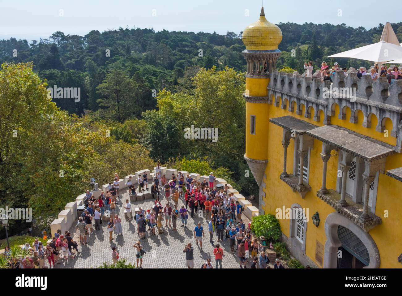 Pena Palace di Sintra, patrimonio mondiale dell'UNESCO, Portogallo Foto Stock