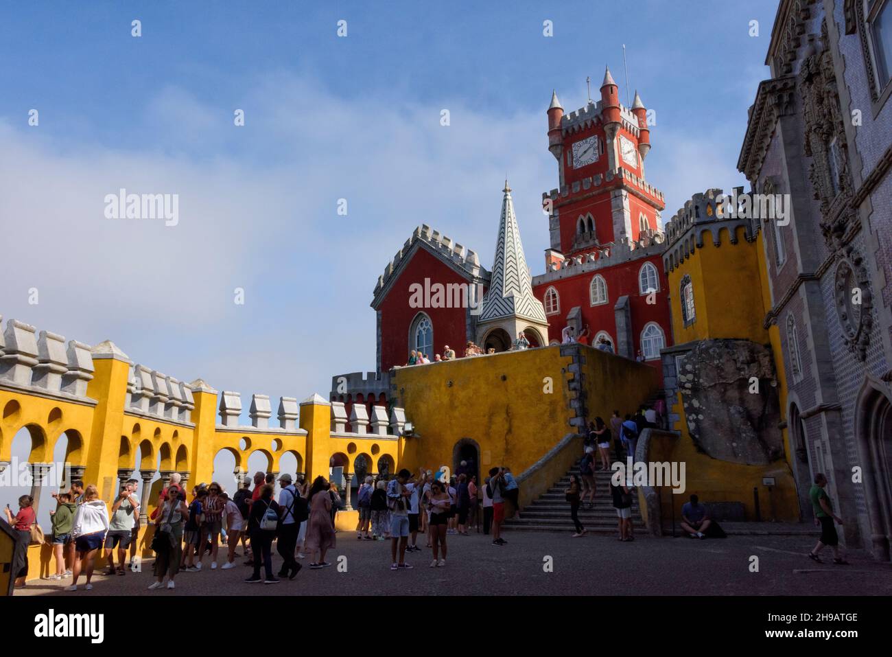 Pena Palace di Sintra, patrimonio mondiale dell'UNESCO, Portogallo Foto Stock