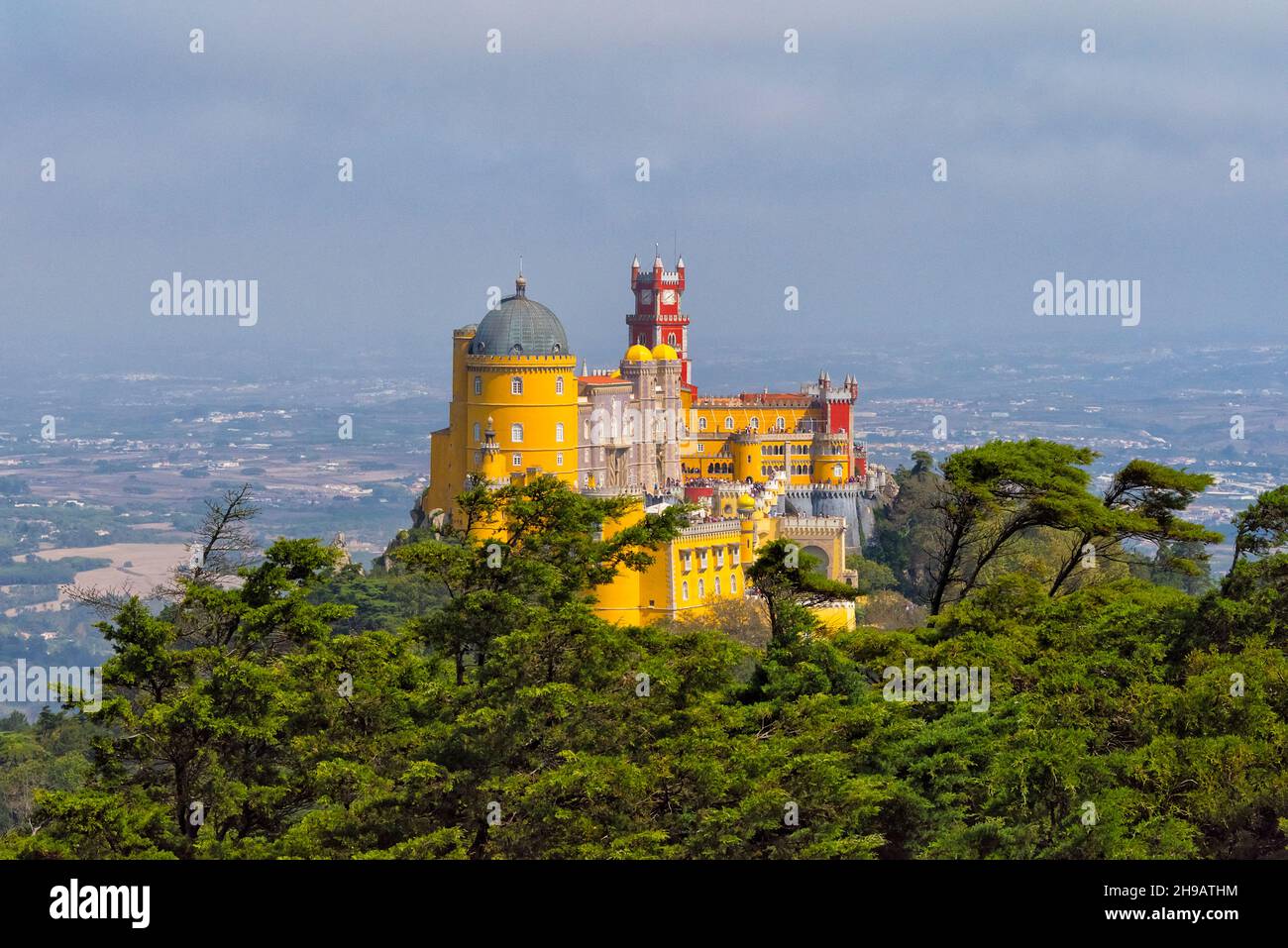 Pena Palace di Sintra, patrimonio mondiale dell'UNESCO, Portogallo Foto Stock
