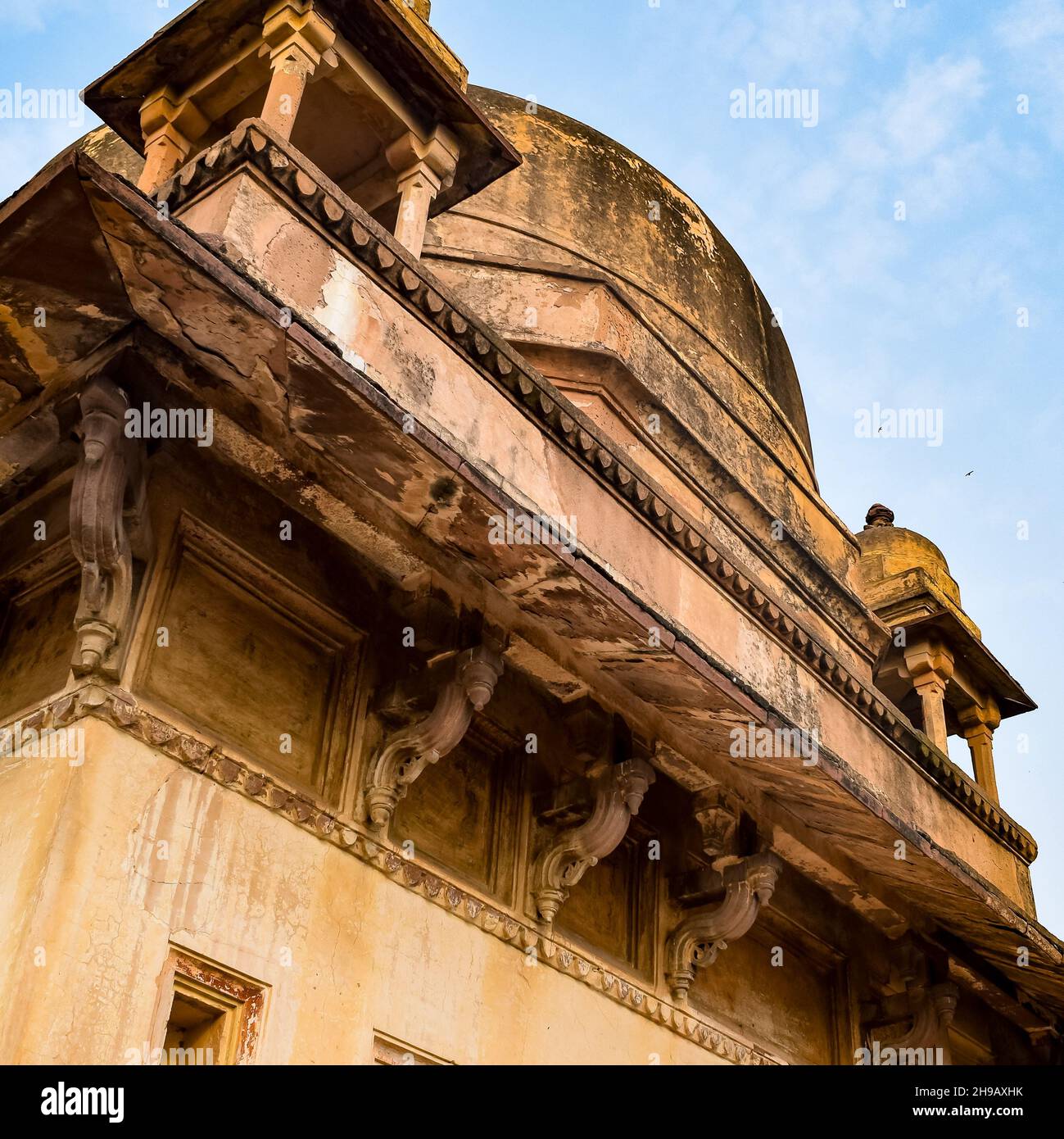 Jahangir Mahal (Forte di Orchha) in Orchha, Madhya Pradesh, India, Jahangir Mahal o Palazzo di Orchha è cittadella e guarnigione situato in Orchha. Madhya Prade Foto Stock